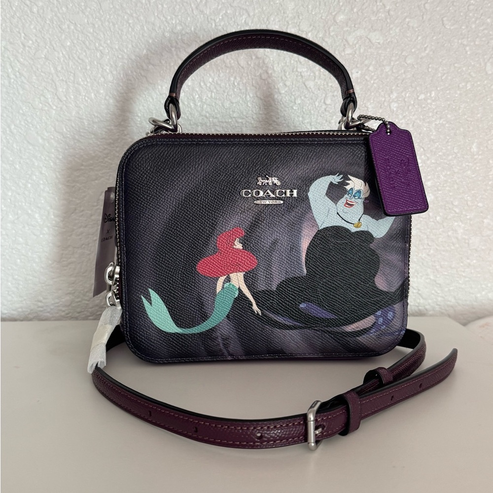 Coach Purple Crossbody Bag with Ariel and Ursula